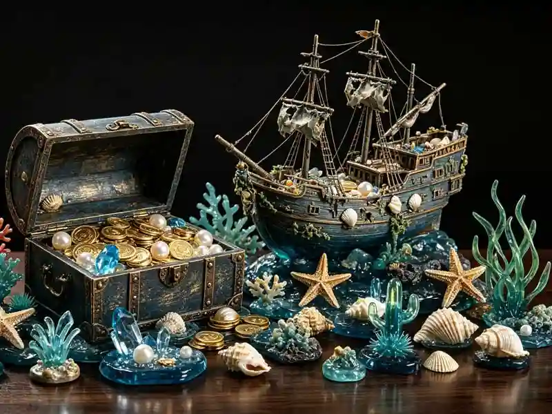 resin sunken treasure chest — aquarium ornament for wholesale