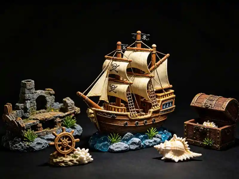 Themed Aquarium Ornaments - Sunken ships castles and adventure-themed fish tank decorations